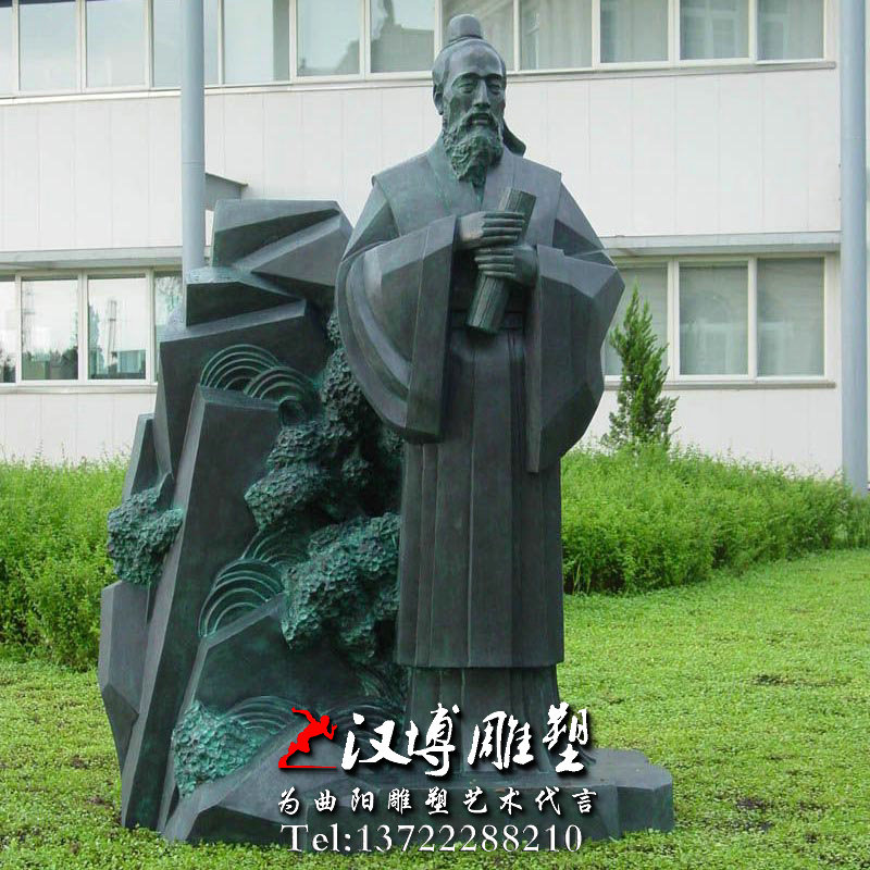 医祖扁鹊人物雕像,玻璃钢铸铜雕塑,园林景观雕塑