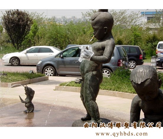 校园雕塑，小孩雕塑，玻璃钢雕塑