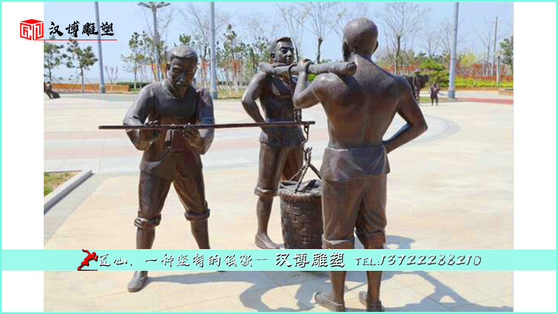 渔民文化铜雕,民间文化雕像,渔夫人物雕塑