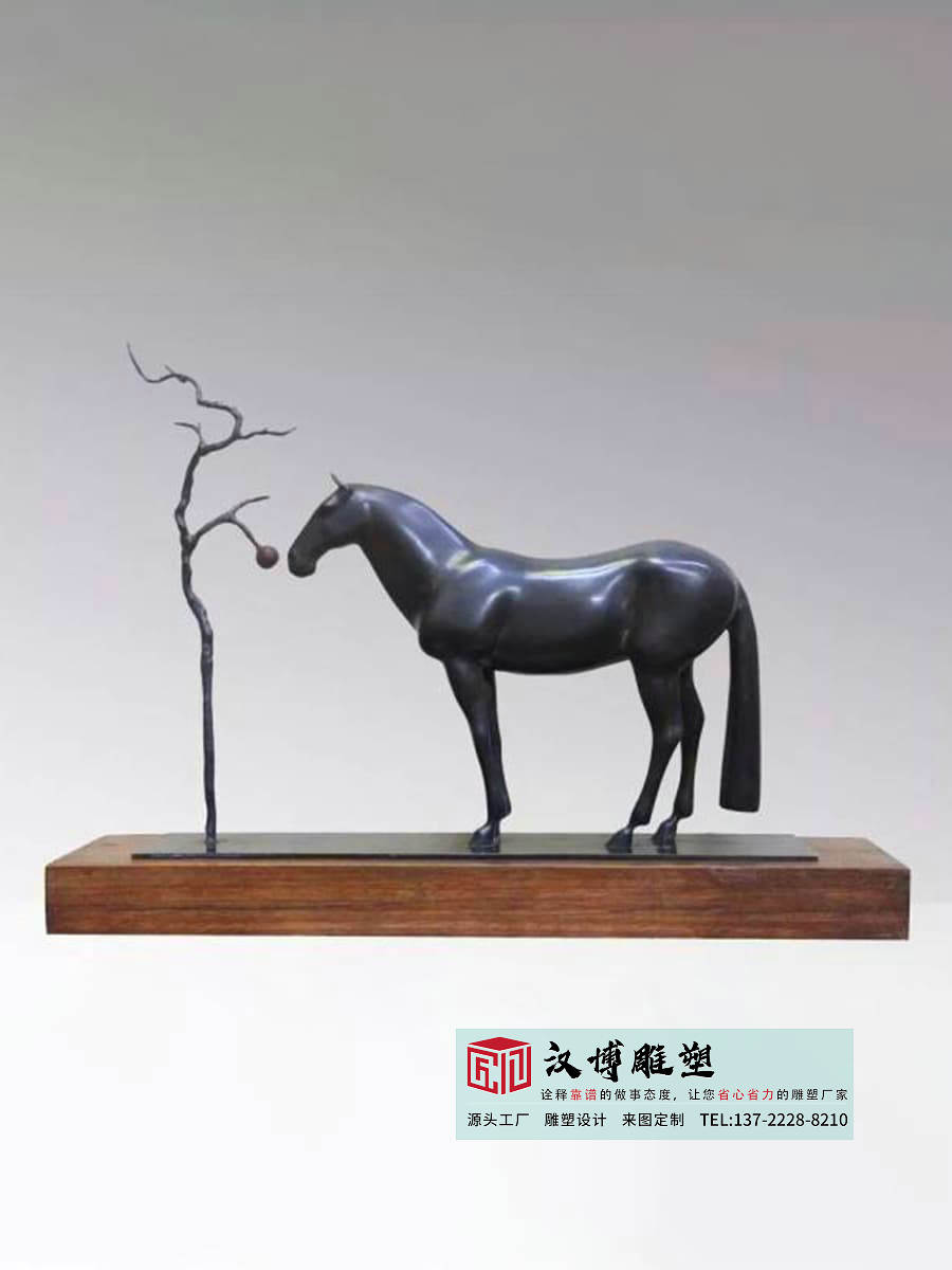 铸铜抽象马雕塑,室内铜马雕塑摆件,创意金属雕塑实力厂家