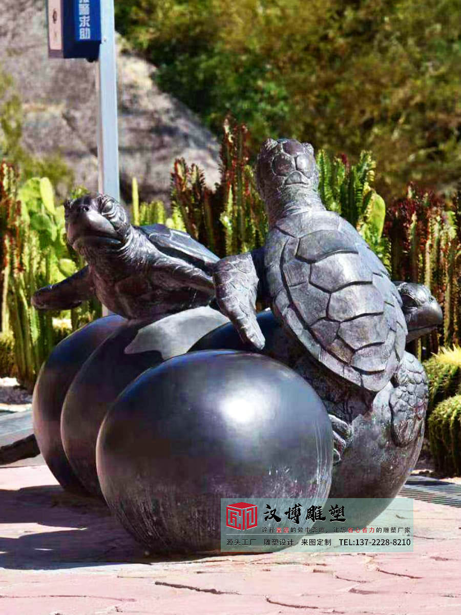 铸铜海龟雕塑,海边青铜雕塑,海洋动物雕塑加工工厂