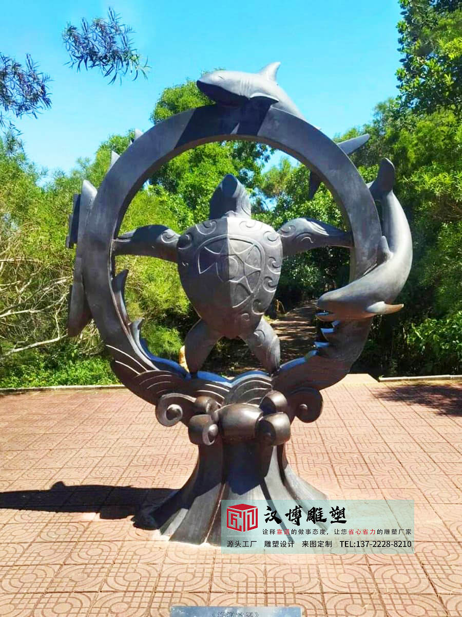 铸铜海龟雕塑,海边青铜雕塑,海洋动物雕塑加工工厂