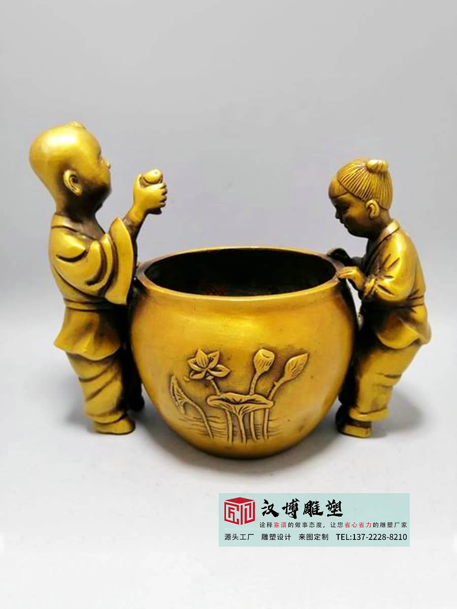 铸铜鱼缸摆件雕塑,铸铜雕塑制作,金属雕塑定制厂家