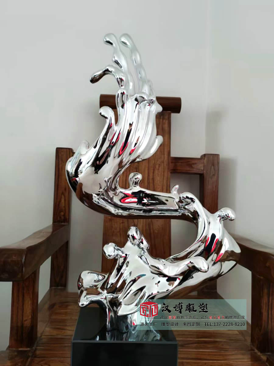 不锈钢海浪雕塑,酒店广场雕塑定制,金属雕塑加工厂家