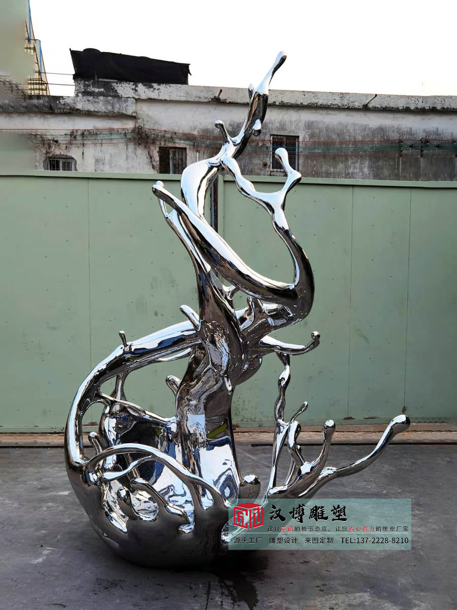 不锈钢海浪雕塑,酒店广场雕塑定制,金属雕塑加工厂家