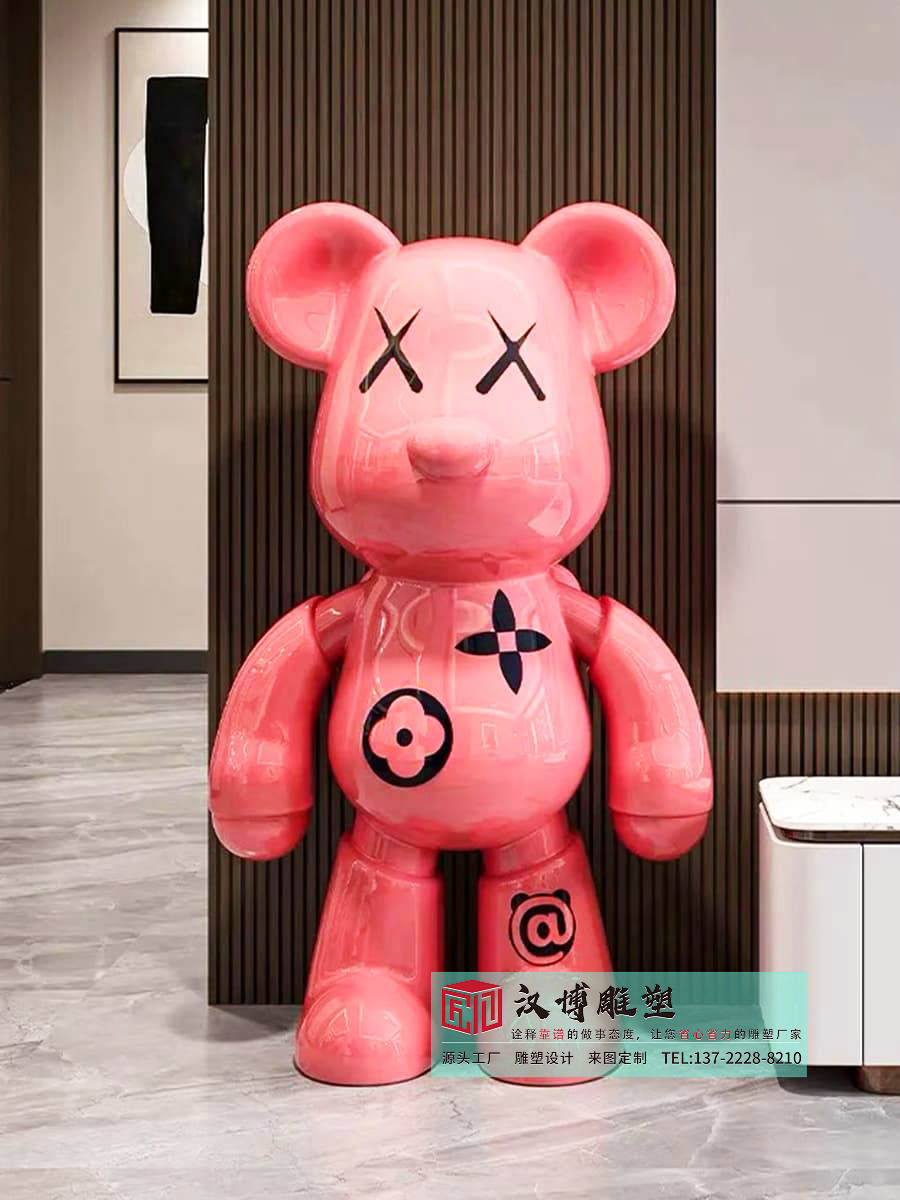 玻璃钢暴力熊雕塑,室内家居装饰摆件雕塑,大型雕塑厂家直销