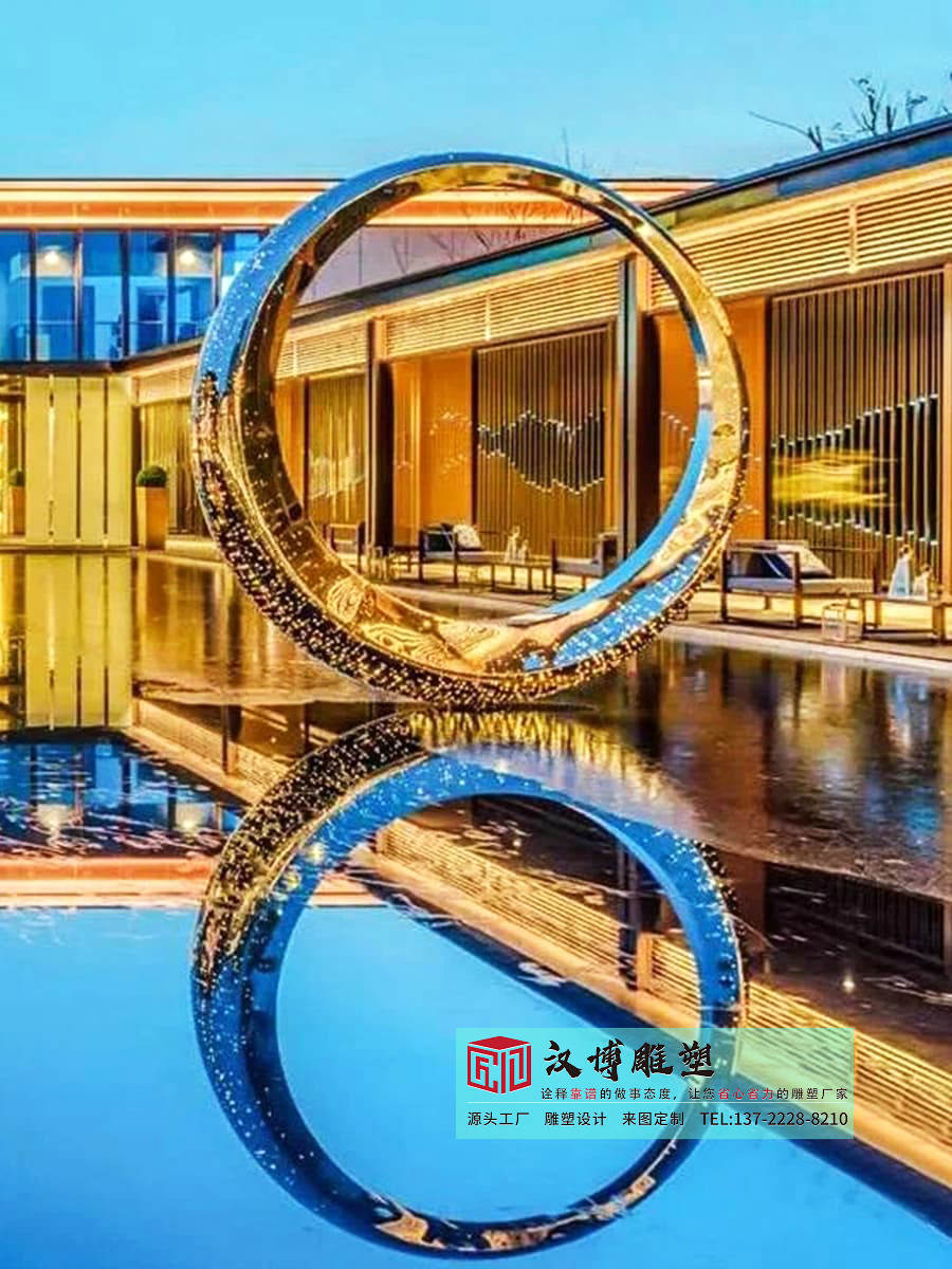 不锈钢创意发光雕塑,房地产室外广场庭院雕塑,不锈钢雕塑制作工厂