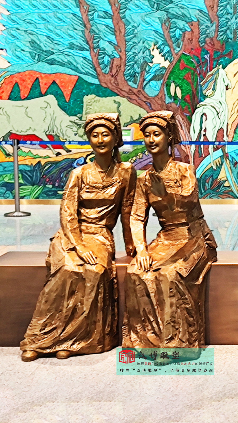 铸铜民族团结雕塑,户外景区公园景观,黄铜人物雕塑厂家